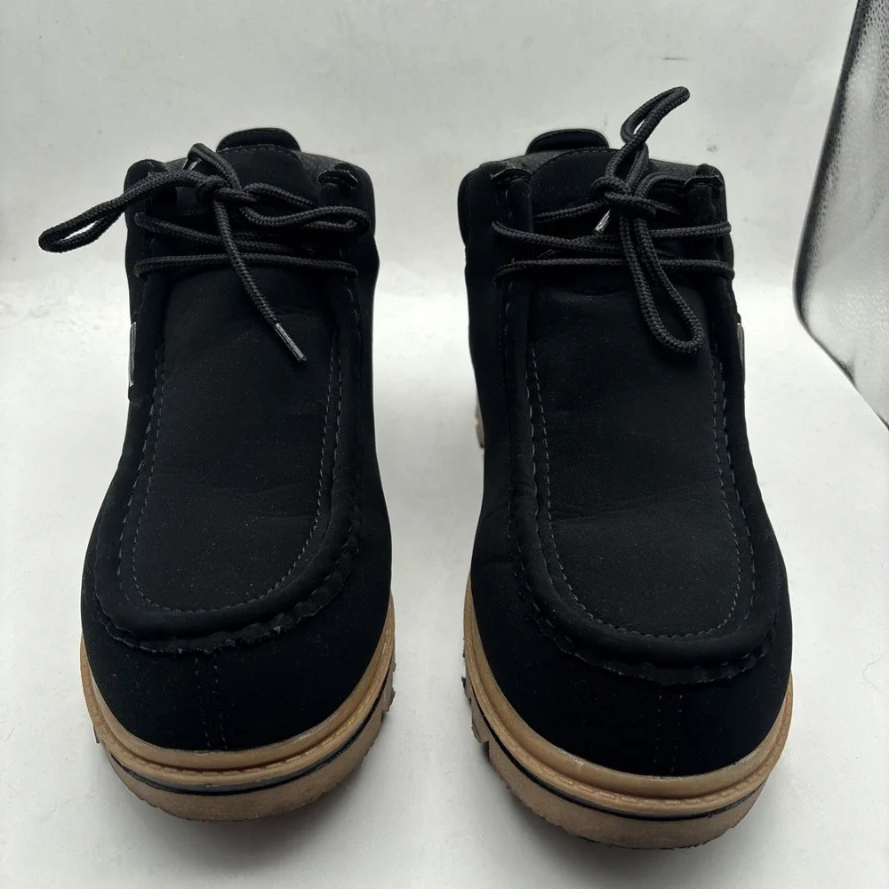 LUGZ‎ Mens Sz 9.5 Fringe Chukka Deep Black Ankle Boots Thick Tread City Preppy